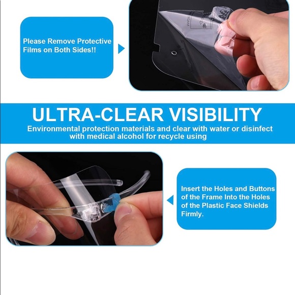 2 shield masks for $10 Protective Face Shield- size - Adult Clear - Picture 2 of 7